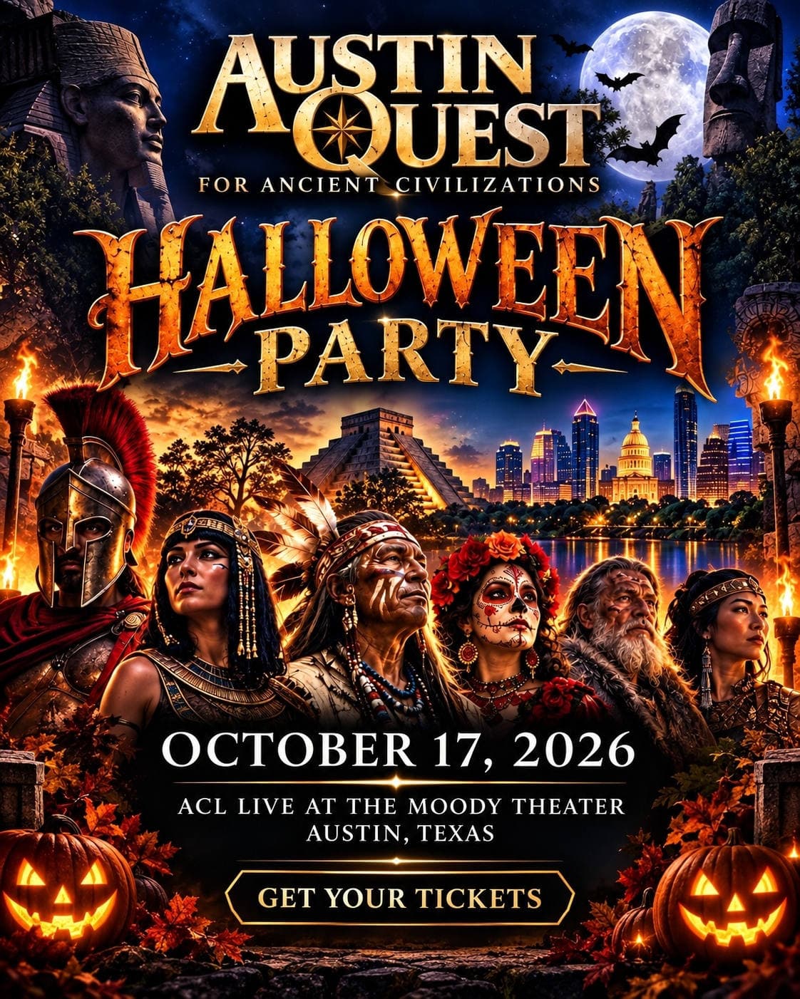 Austin Quest Halloween Party poster — Bass Forge, October 17, 2026 at ACL Live